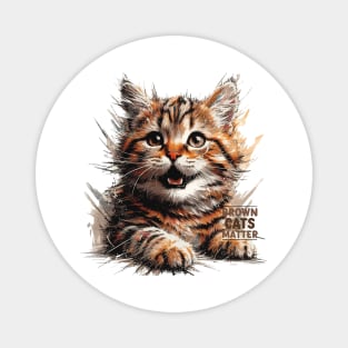 Purrfect Brown Tabby Cat Magnet